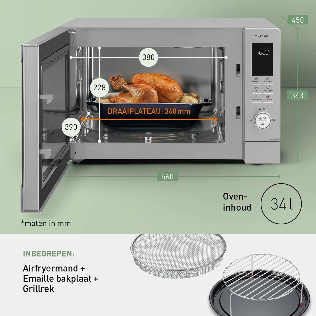 Magnetron met Grill Panasonic NNCD88QSEPG 1300 W