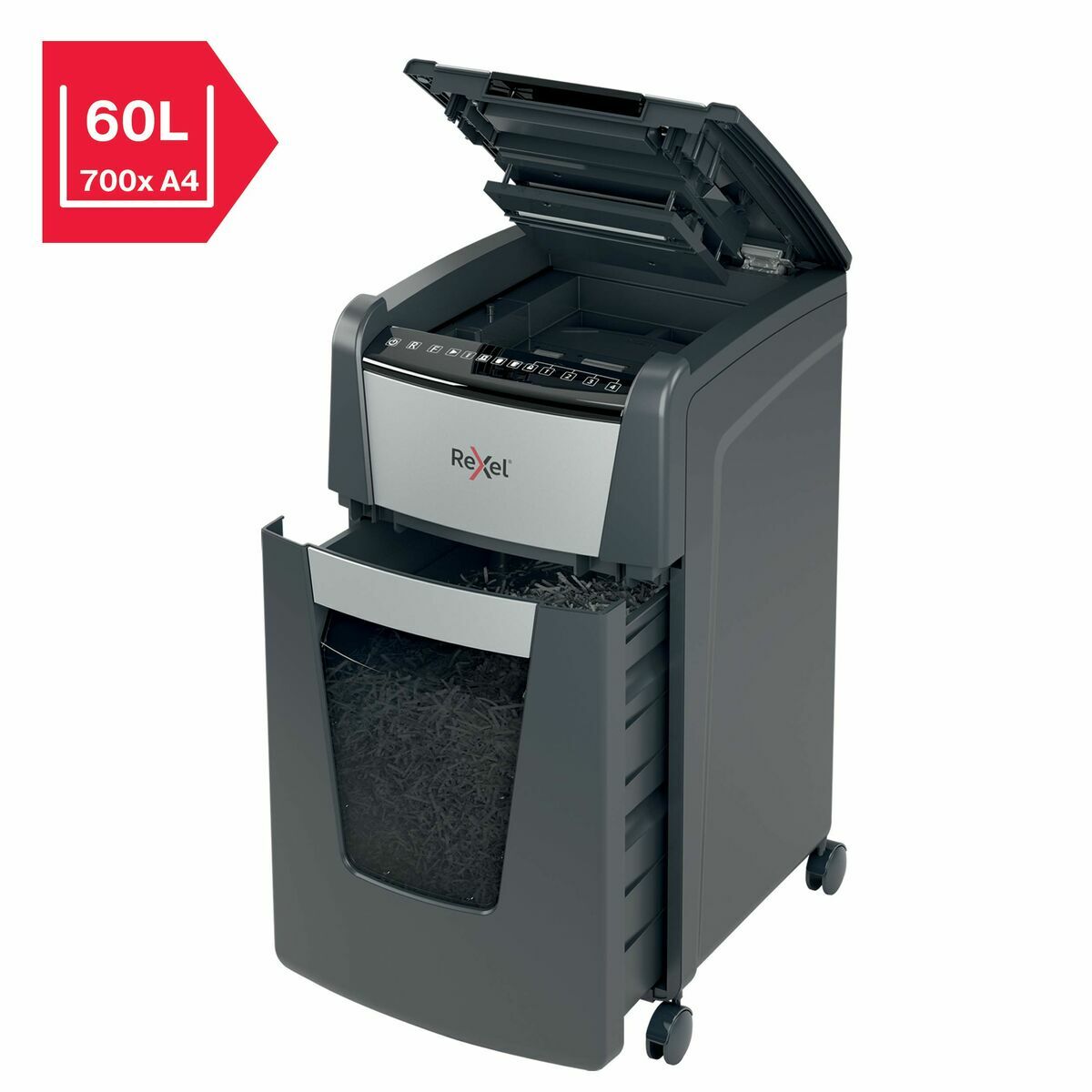 Afbeeldingen van Micro-Cut Paper Shredder Rexel Optimum Auto+ 300M 60 L