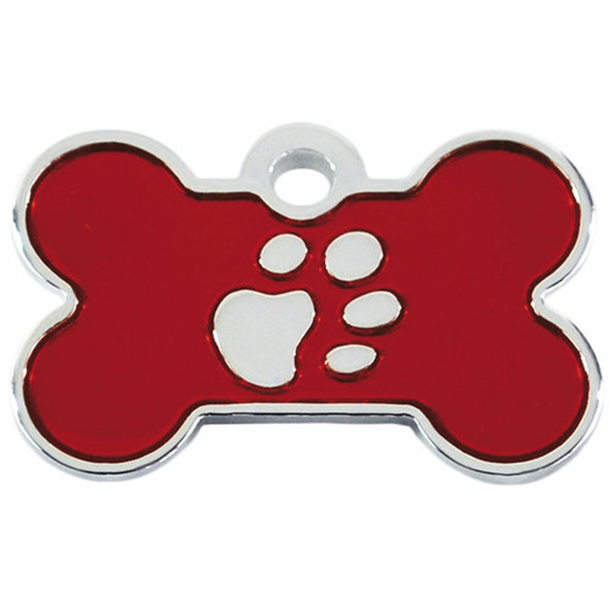 Identification plate for collar Imarc Bone Red Silver, view 2