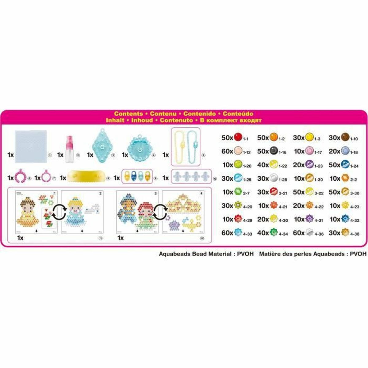 Vaardigheidsspel Aquabeads My Disney princesses accessories