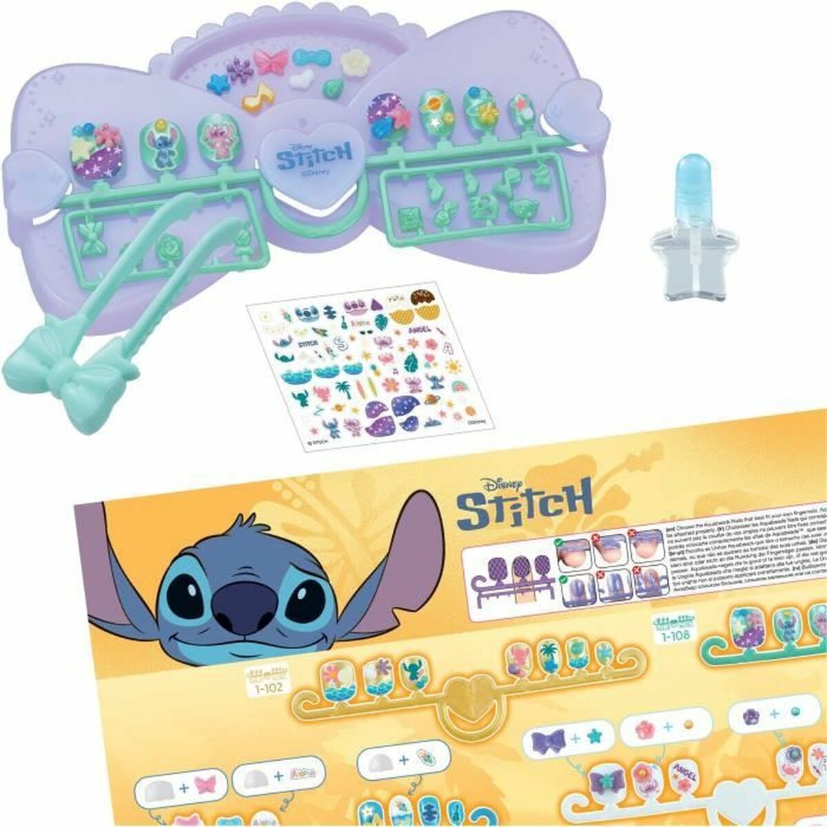 Manicureset Aquabeads Nail Studio Stitch Multicolour 40 Onderdelen