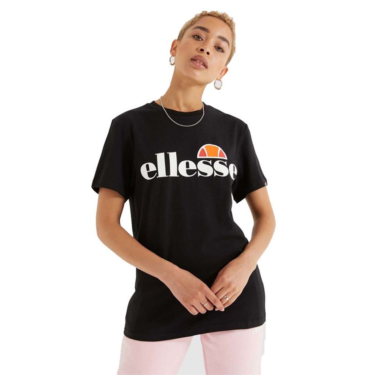 Dames-T-Shirt met Korte Mouwen Ellesse Albany Zwart