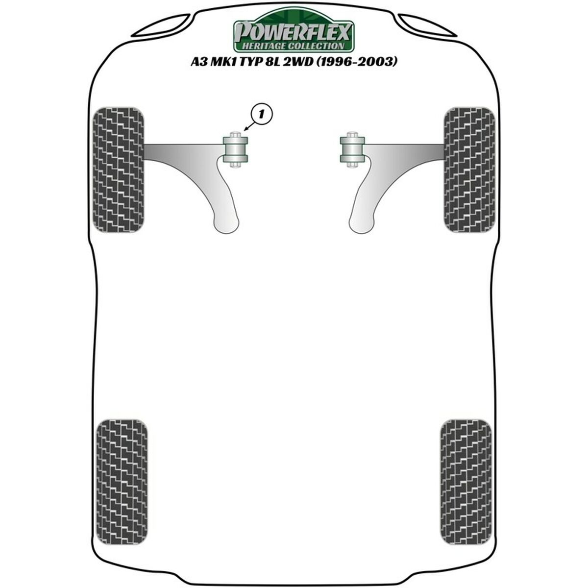 Silentblock Powerflex PFF85-505BLK Delantera 1 Unit