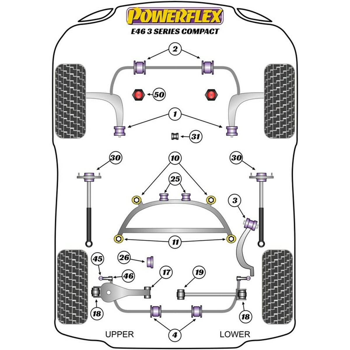 Image secondaire de Silentblock Powerflex PFR5-4625 Barre d'armature