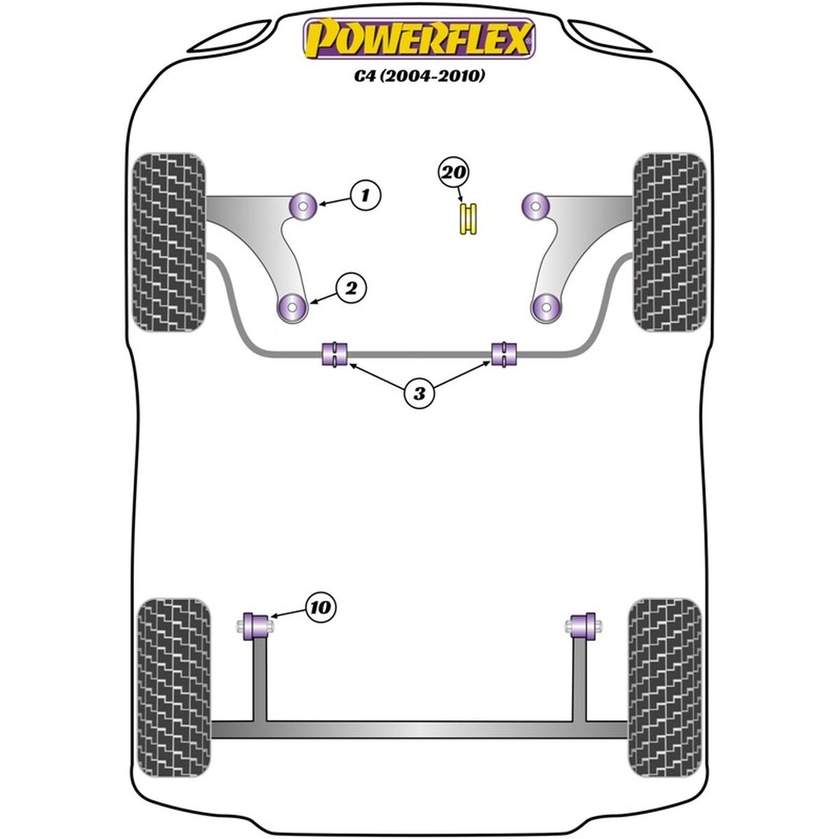 Silentblock Powerflex PFF50-603-22.5BLK Delantera 2 Pieces