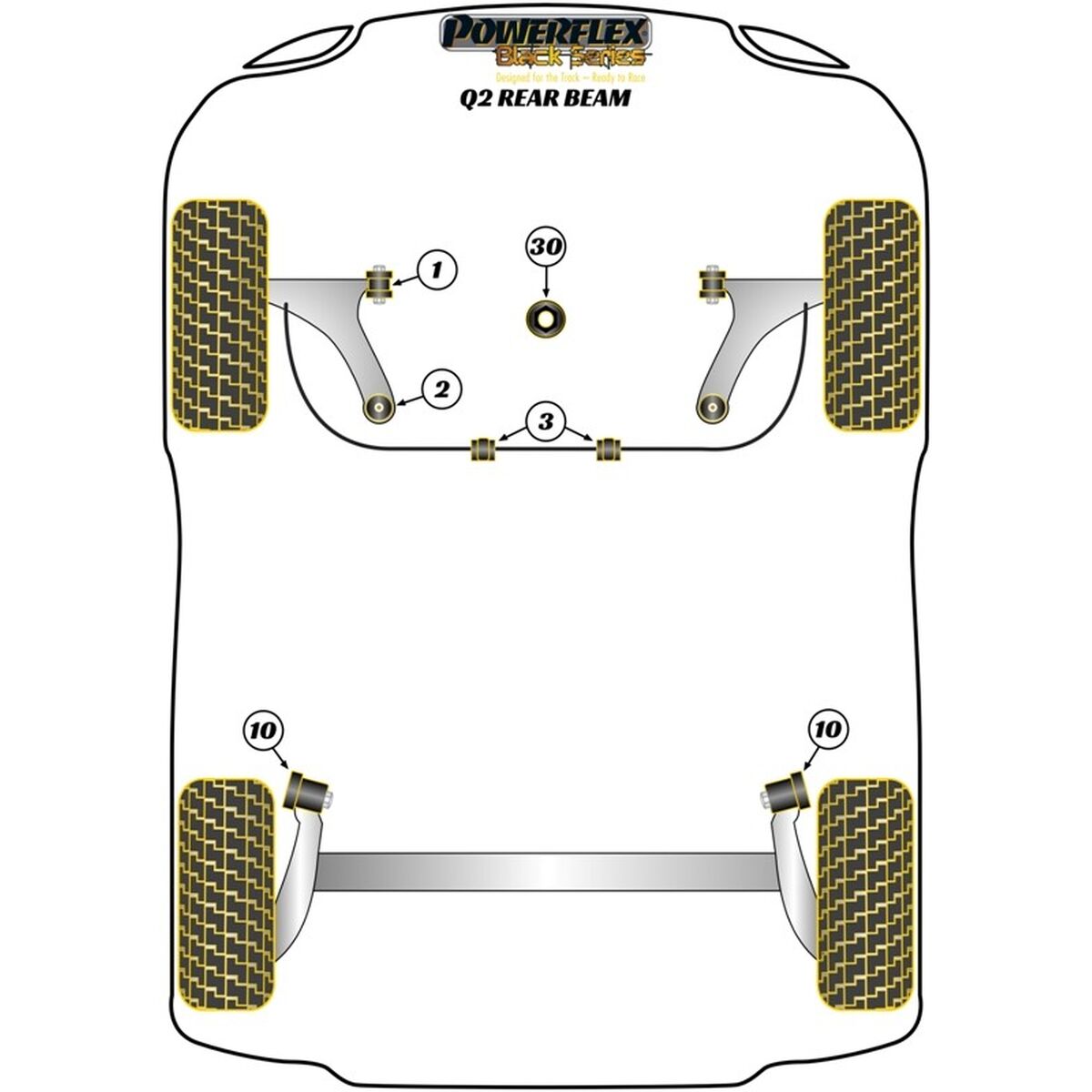 Silentblock Powerflex PFF85-802 Delantera Rear 2 Pieces