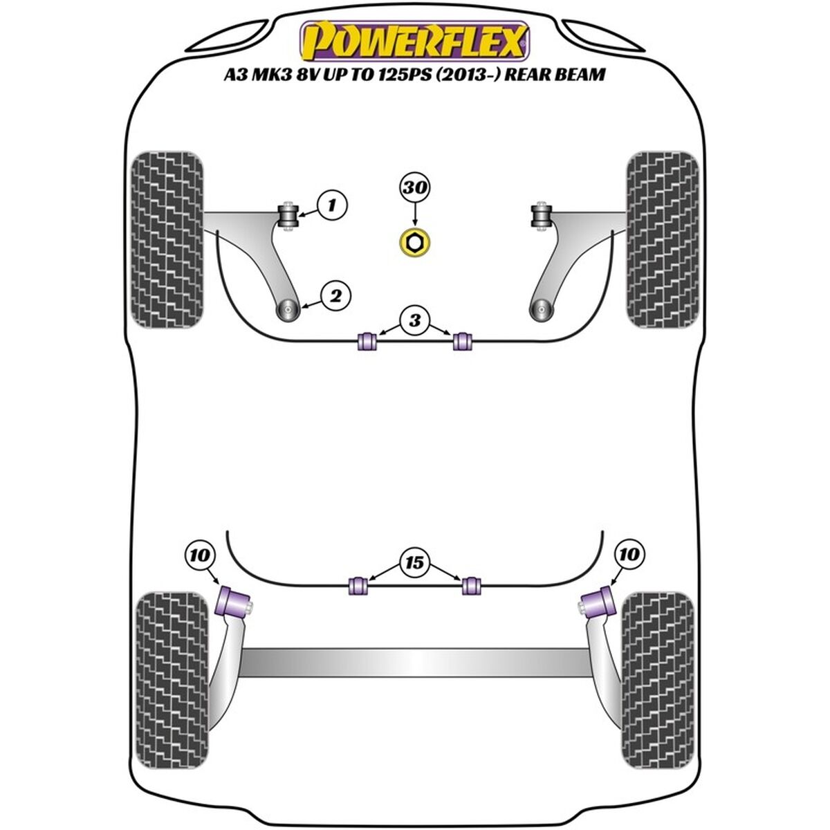 Silentblock Powerflex PFF85-803-25 Delantera 2 Pieces