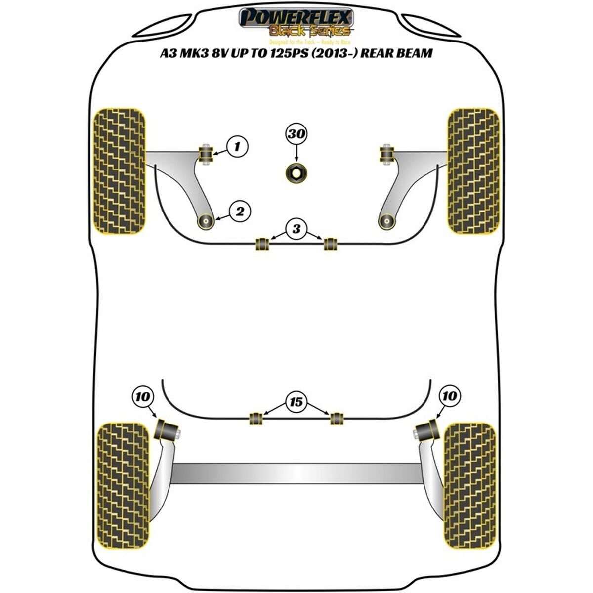 Silentblock Powerflex PFF85-803-25 Delantera 2 Pieces