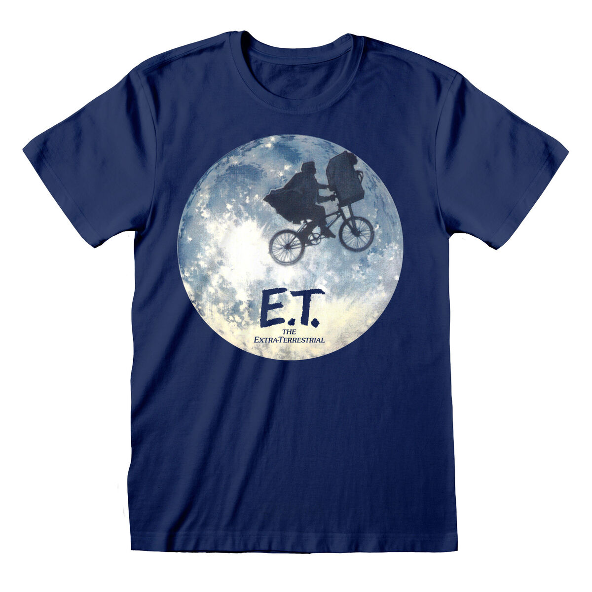 T shirt à manches courtes E.T. Moon Silhouette Bleu Unisexe