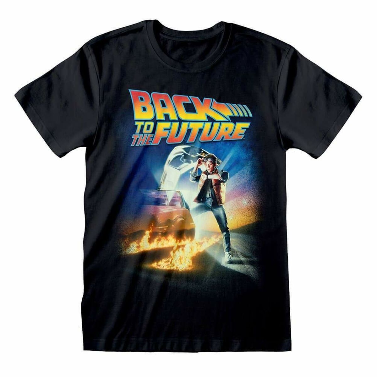 T shirt à manches courtes Back to the Future Poster Noir Unisexe