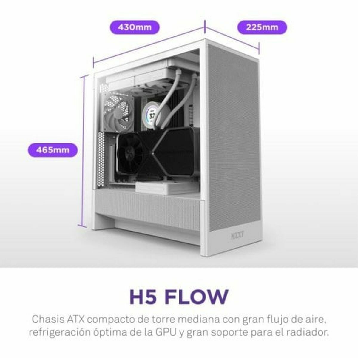 Afbeeldingen van ATX Semi-tower Box NZXT H5 FLOW White
