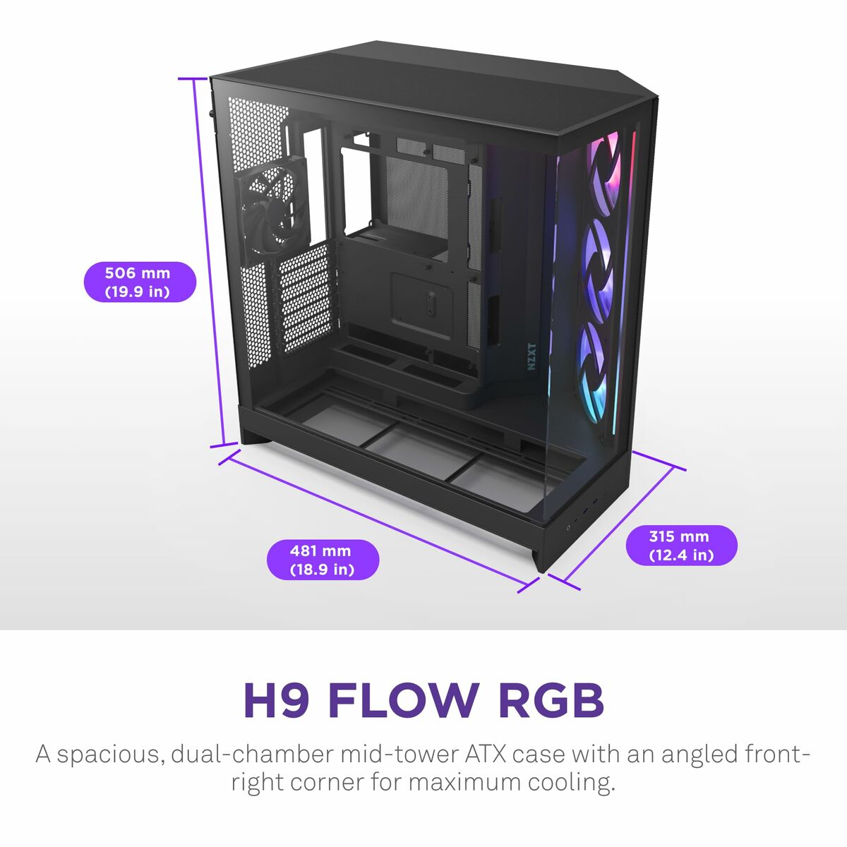 Picture of ATX Semi-tower Box NZXT CM-H92FB-R1 Black