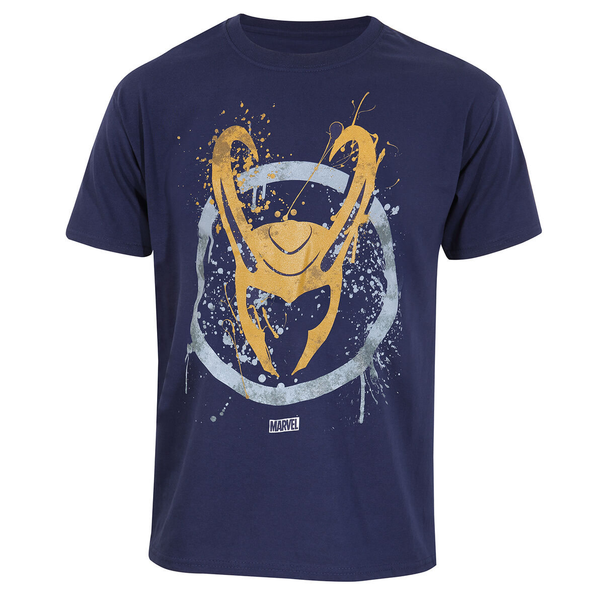 T shirt à manches courtes Marvel Splatter Logo Bleu Unisexe