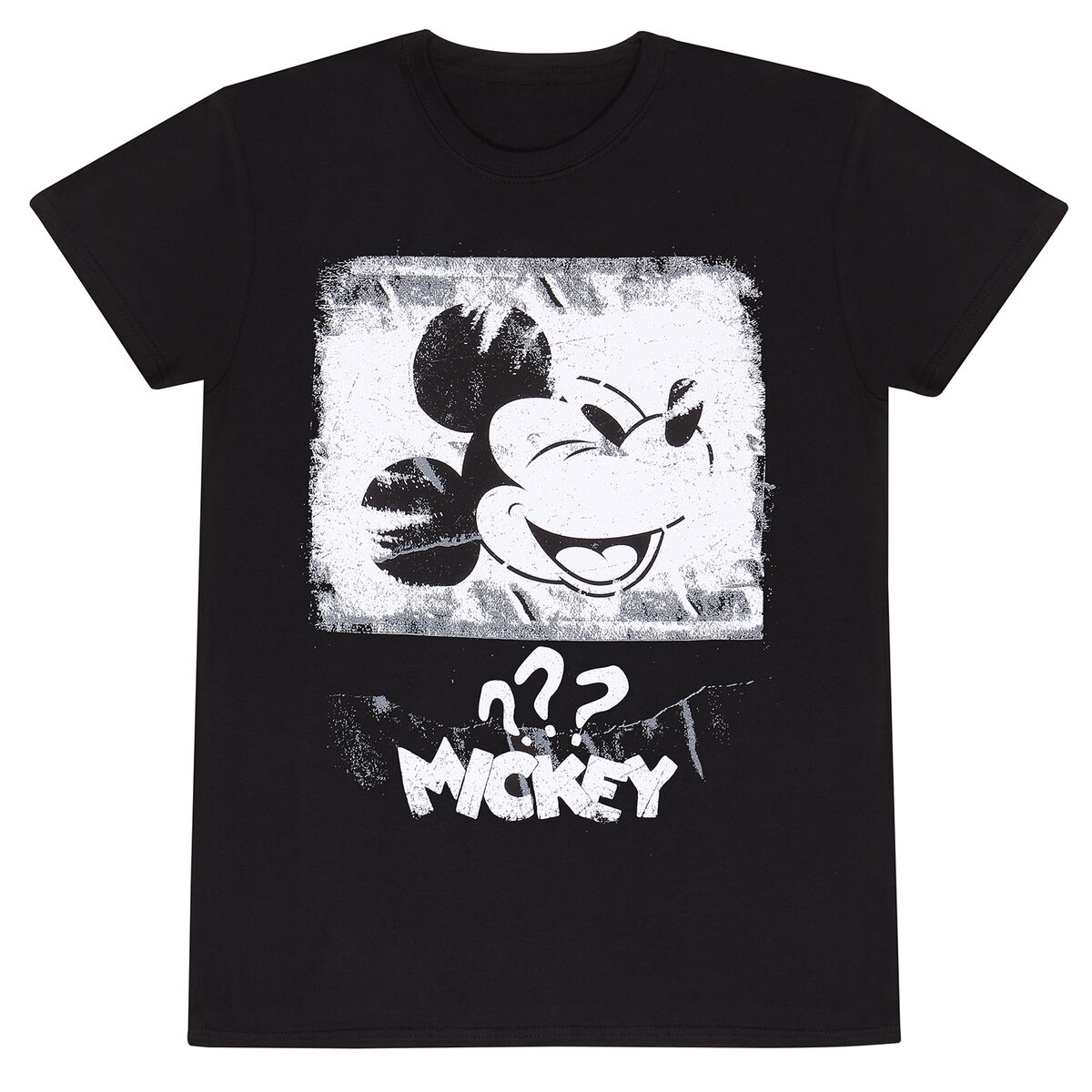 T-shirt à manches courtes unisex Mickey Mouse Poster Style Noir