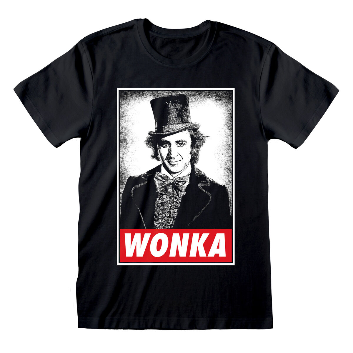 T-shirt à manches courtes unisex Willy Wonka Wonka Noir