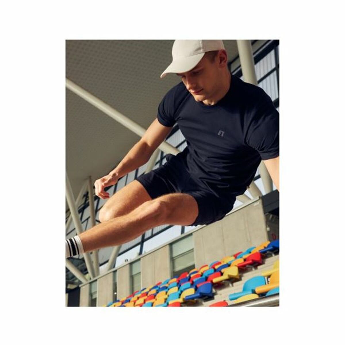 Mens Short Sleeve T-Shirt Russell Athletic Navy Blue