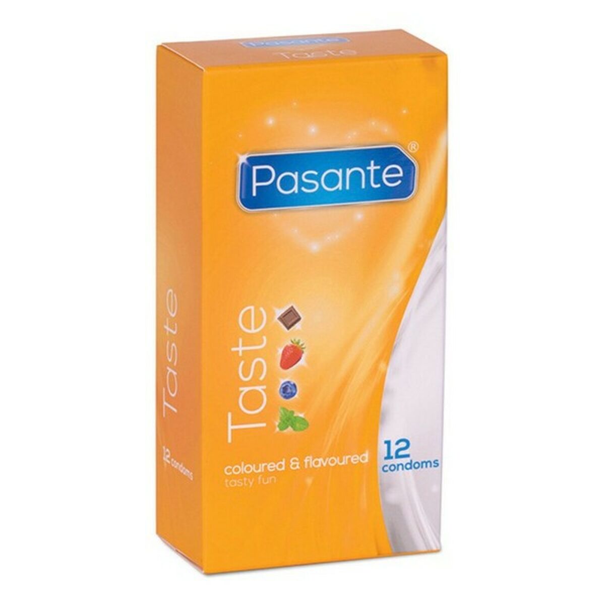 Préservatifs Pasante Taste 12 Pièces Myrtille / Menthe / Fraises / Chocolat