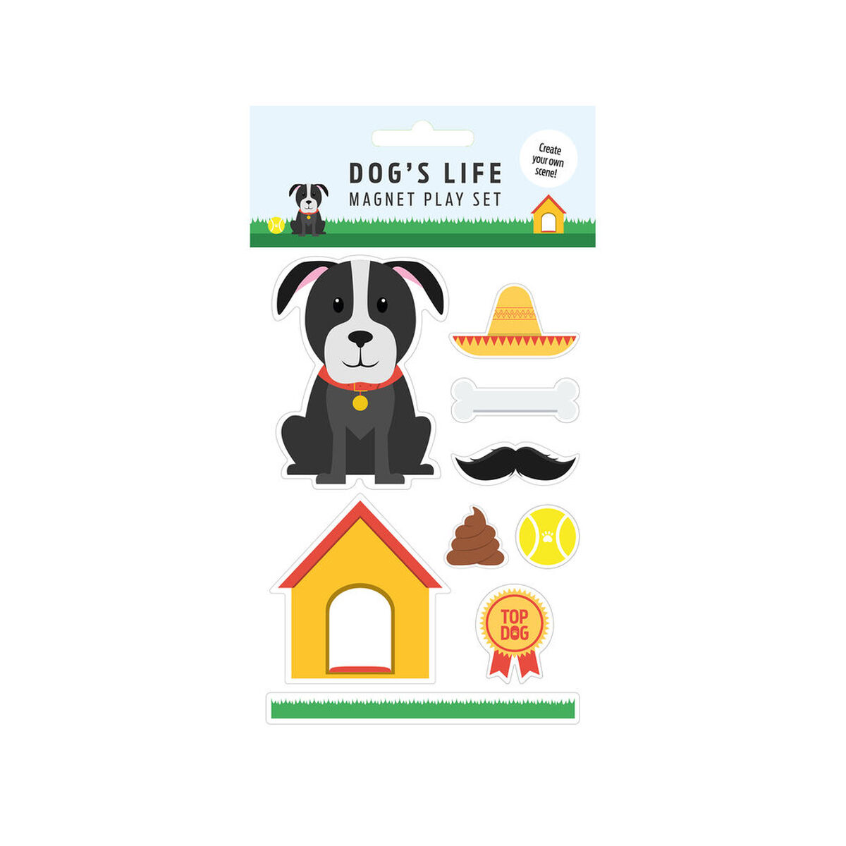 Aimants Magnet & Steel Chien Multicouleur Métal 9 Pièces