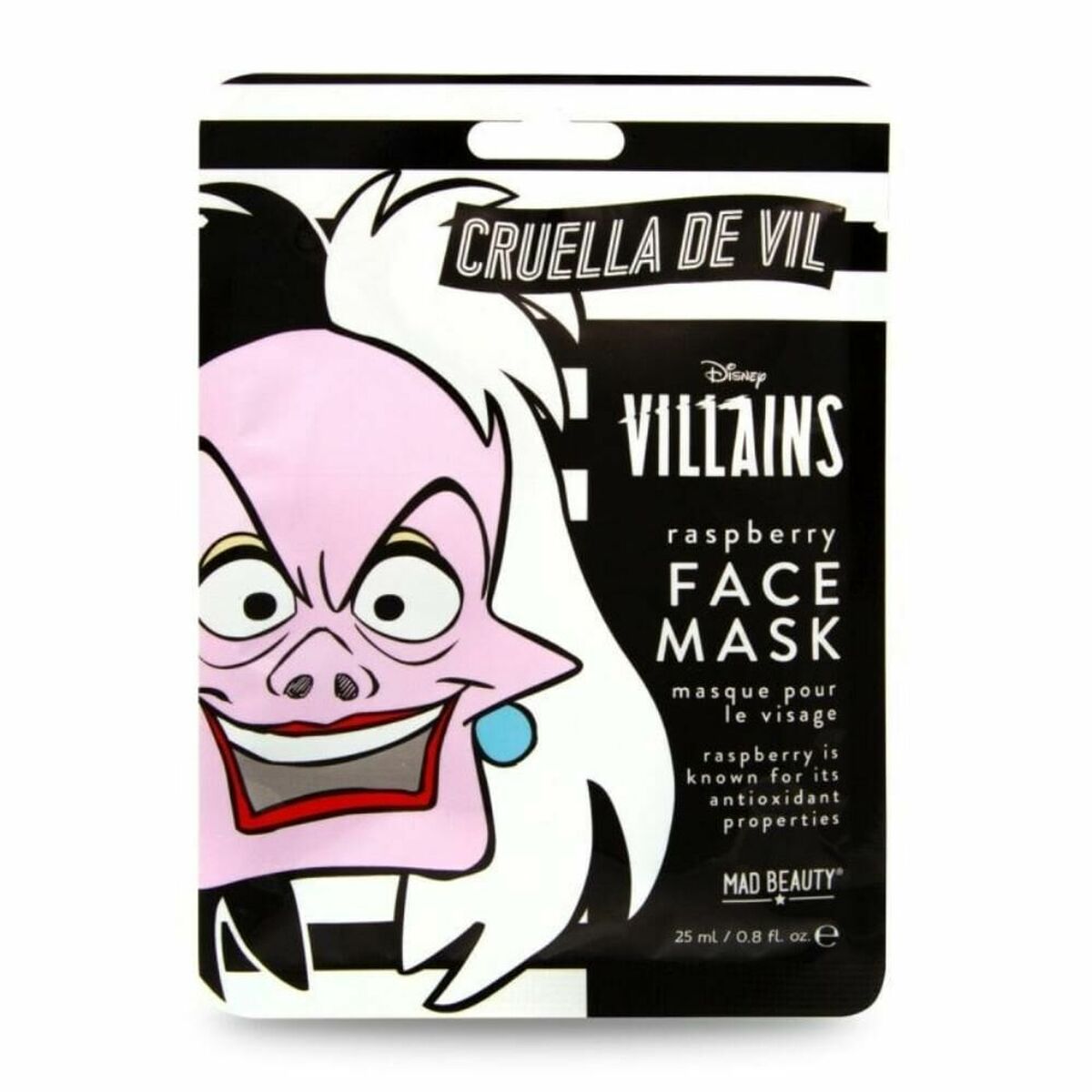 Masque facial Mad Beauty Disney Villains Cruella Framboise (25 ml)