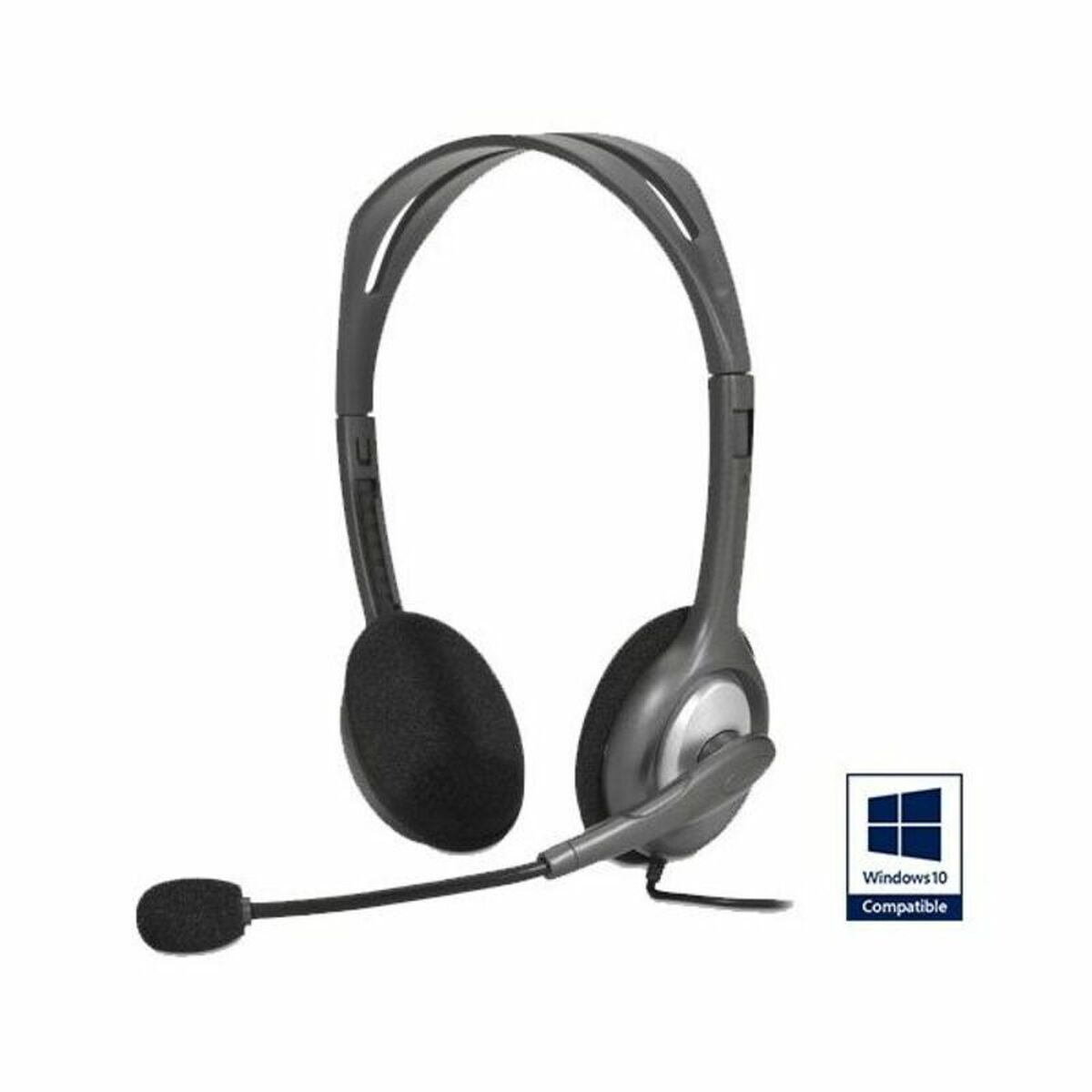 Bild von Headphones with Microphone Logitech 981-000271 2 x Jack 1,4 m Black Grey