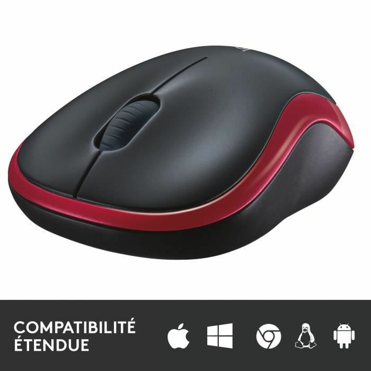Picture of Optical Wireless Mouse Logitech 910-002237 1000 dpi Red