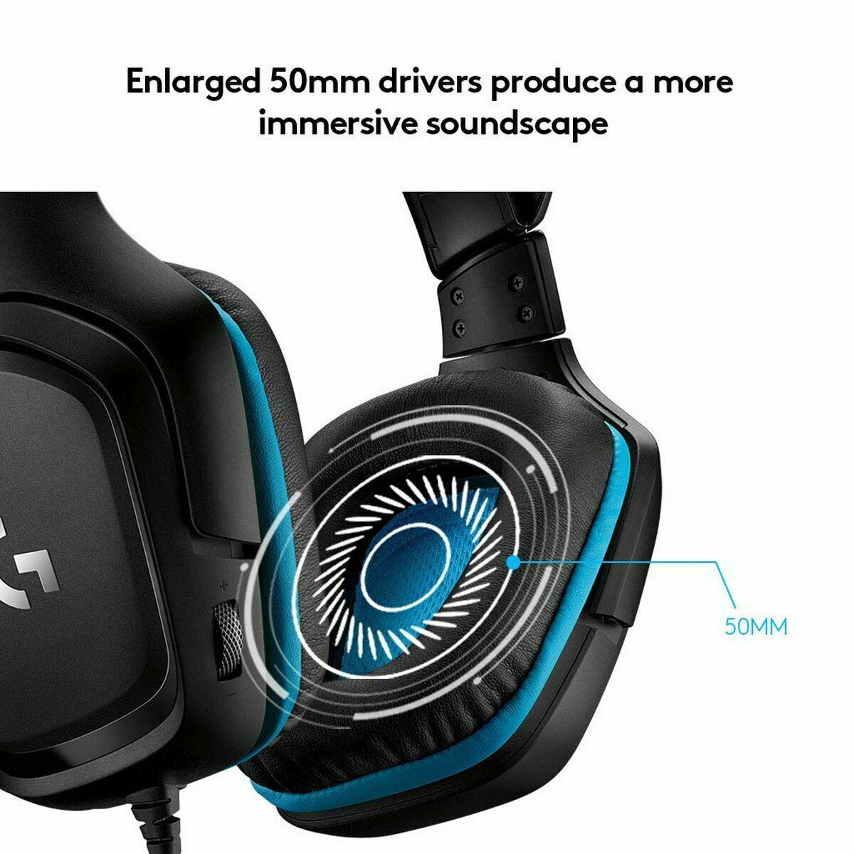 Picture of Gaming Headset with Microphone Logitech 981-000770 Blue Black