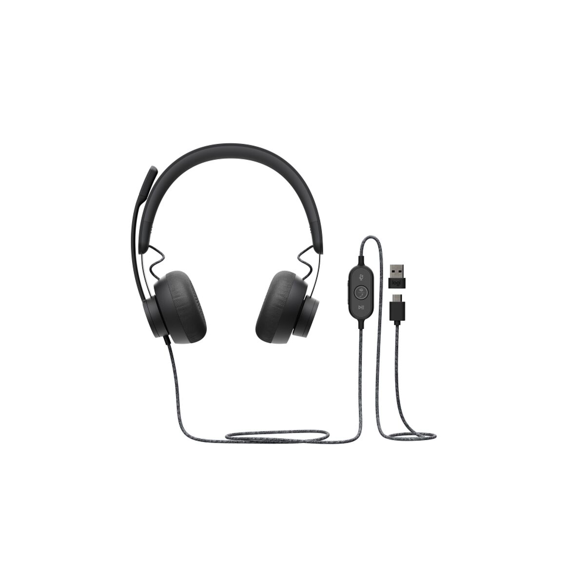 Immagine di Headphones with Microphone Logitech Zone Wired UC Black