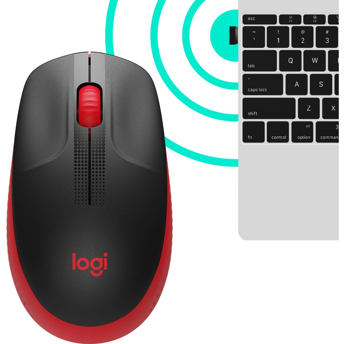 Wireless Mouse Logitech M190 Red 1000 dpi