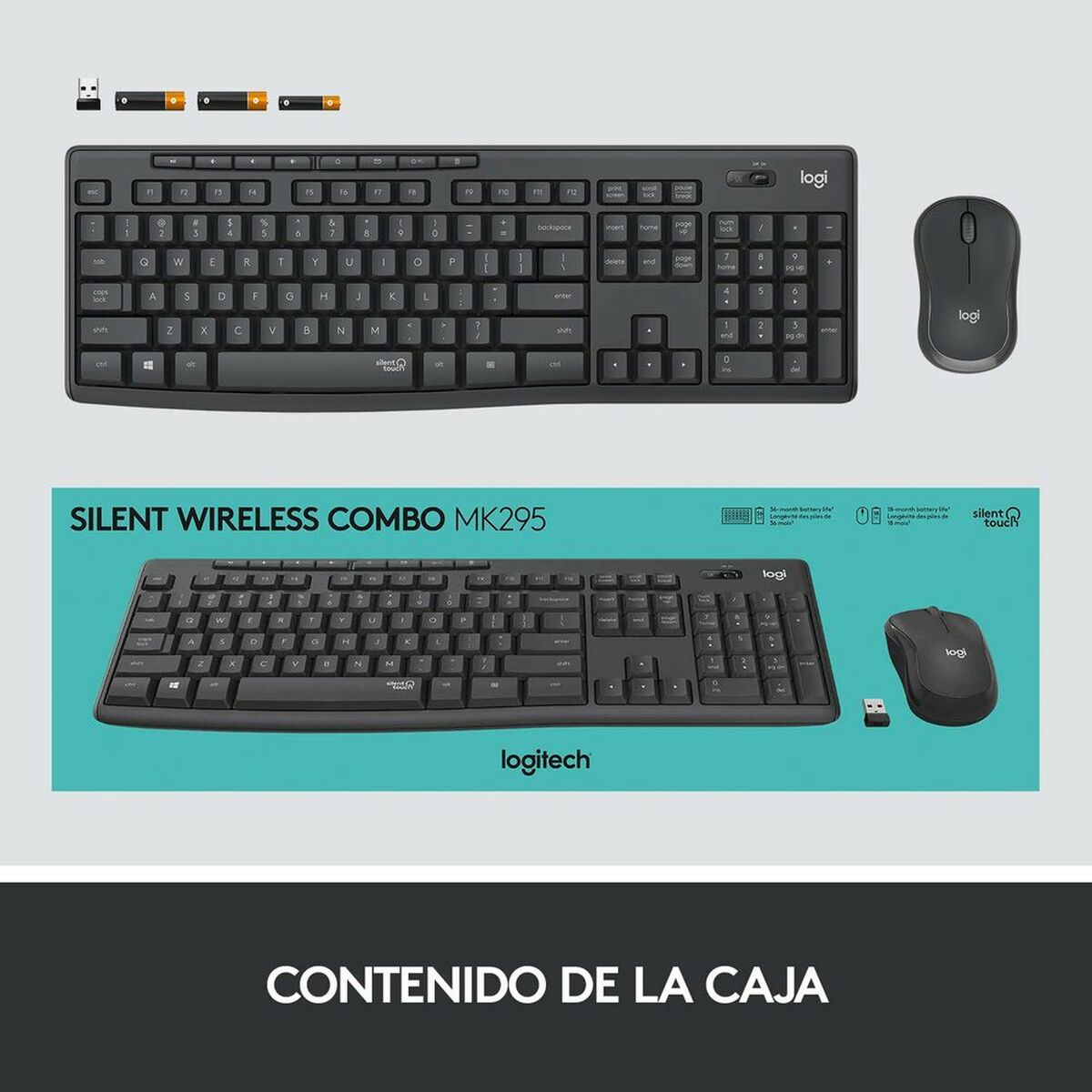 Obrazek Keyboard and Wireless Mouse Logitech 920-009798 Spanish Spanish Qwerty QWERTY