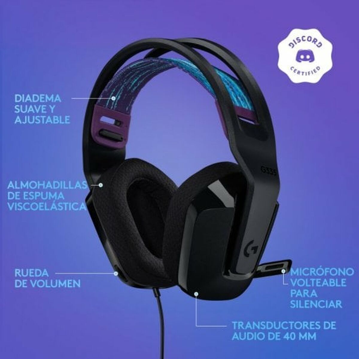 Ausinės su mikrofonu Logitech 981-000978 Juoda