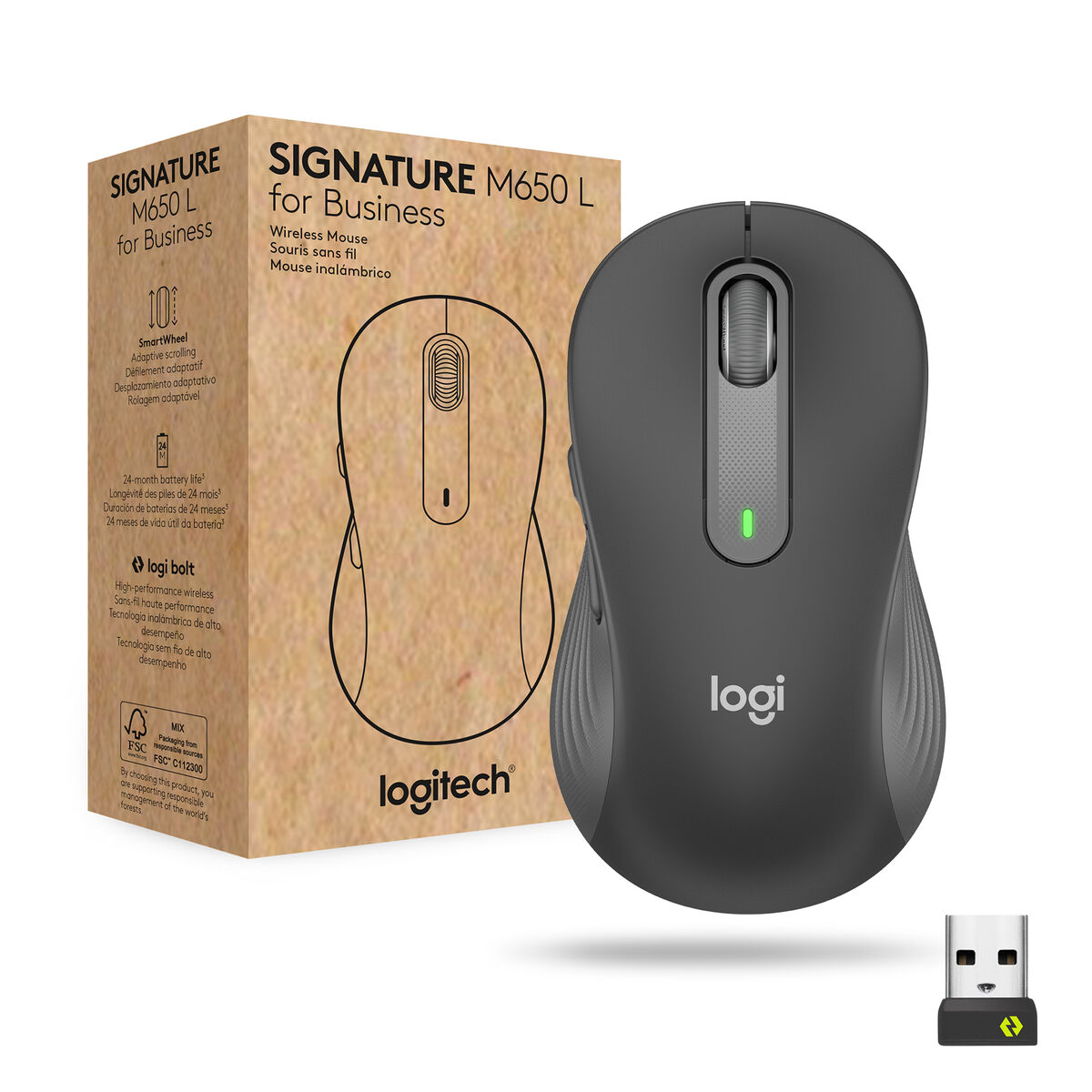 Afbeeldingen van Wireless Mouse Logitech Graphite Steel 4000 dpi