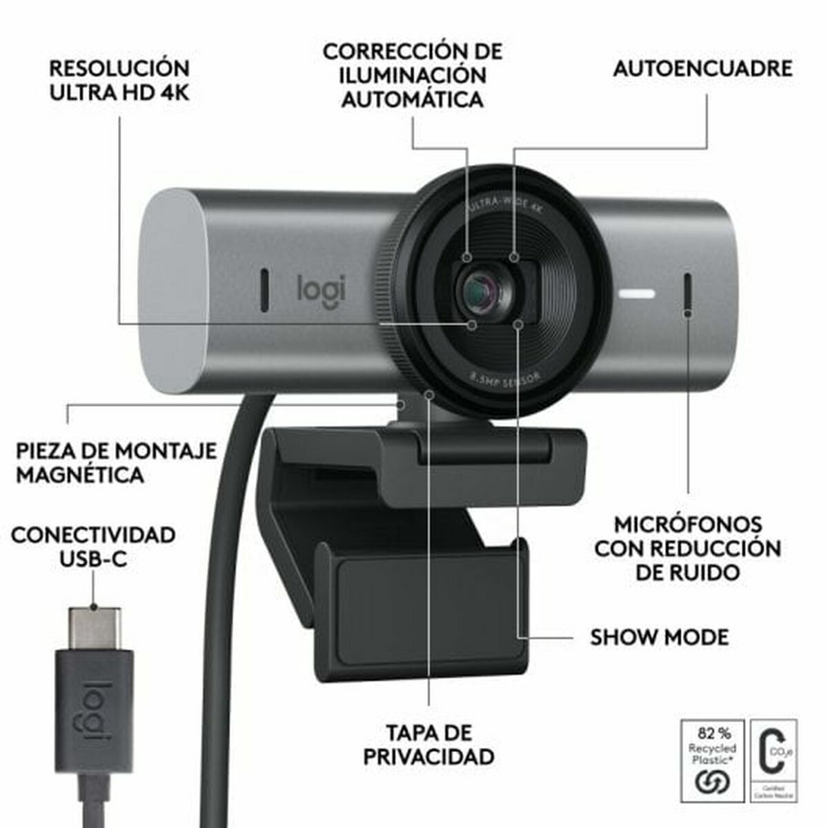 Afbeeldingen van Webcam Logitech 960-001559 4K Ultra HD