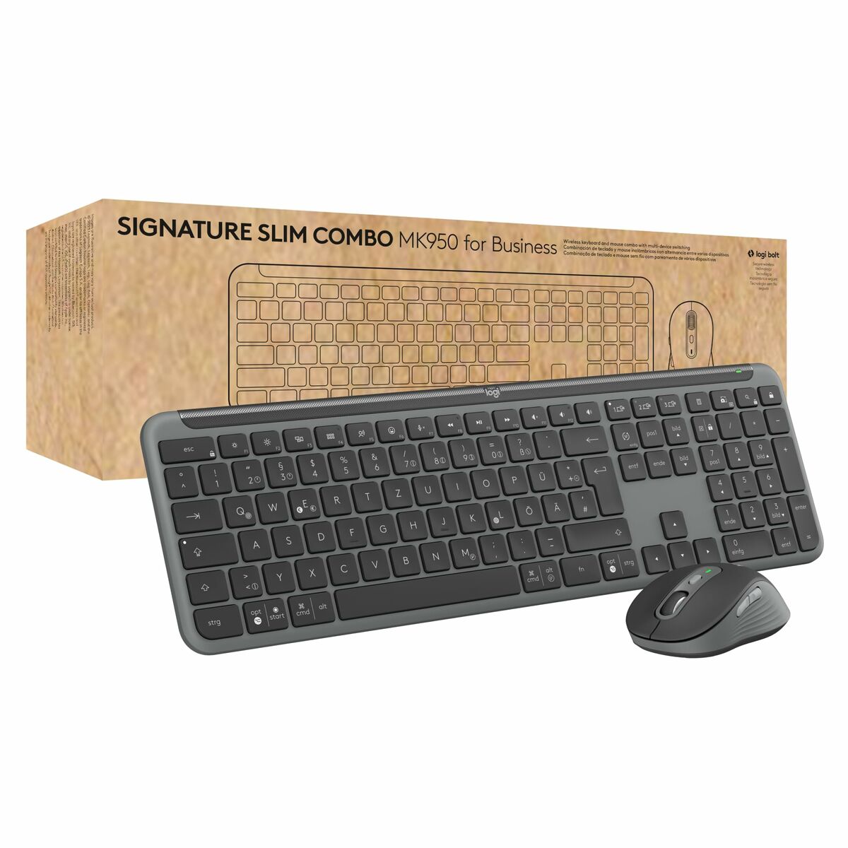 Afbeeldingen van Keyboard and Mouse Logitech 920-012504 Graphite German QWERTZ