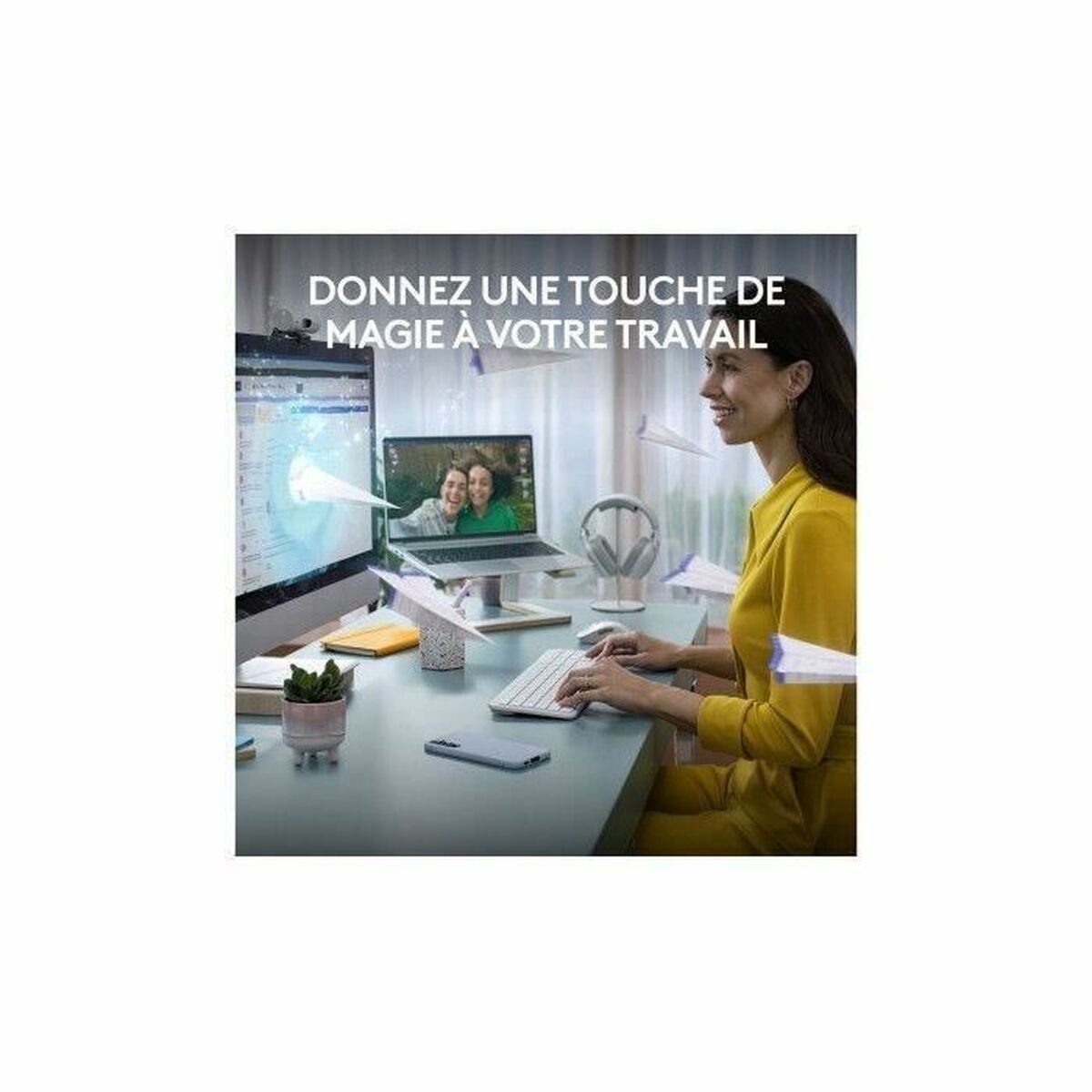 Picture of Keyboard and Mouse Logitech White French Azerty French