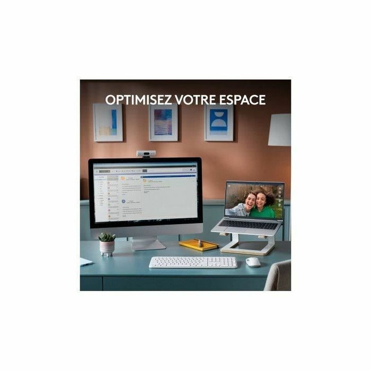 Picture of Keyboard and Mouse Logitech White French Azerty French