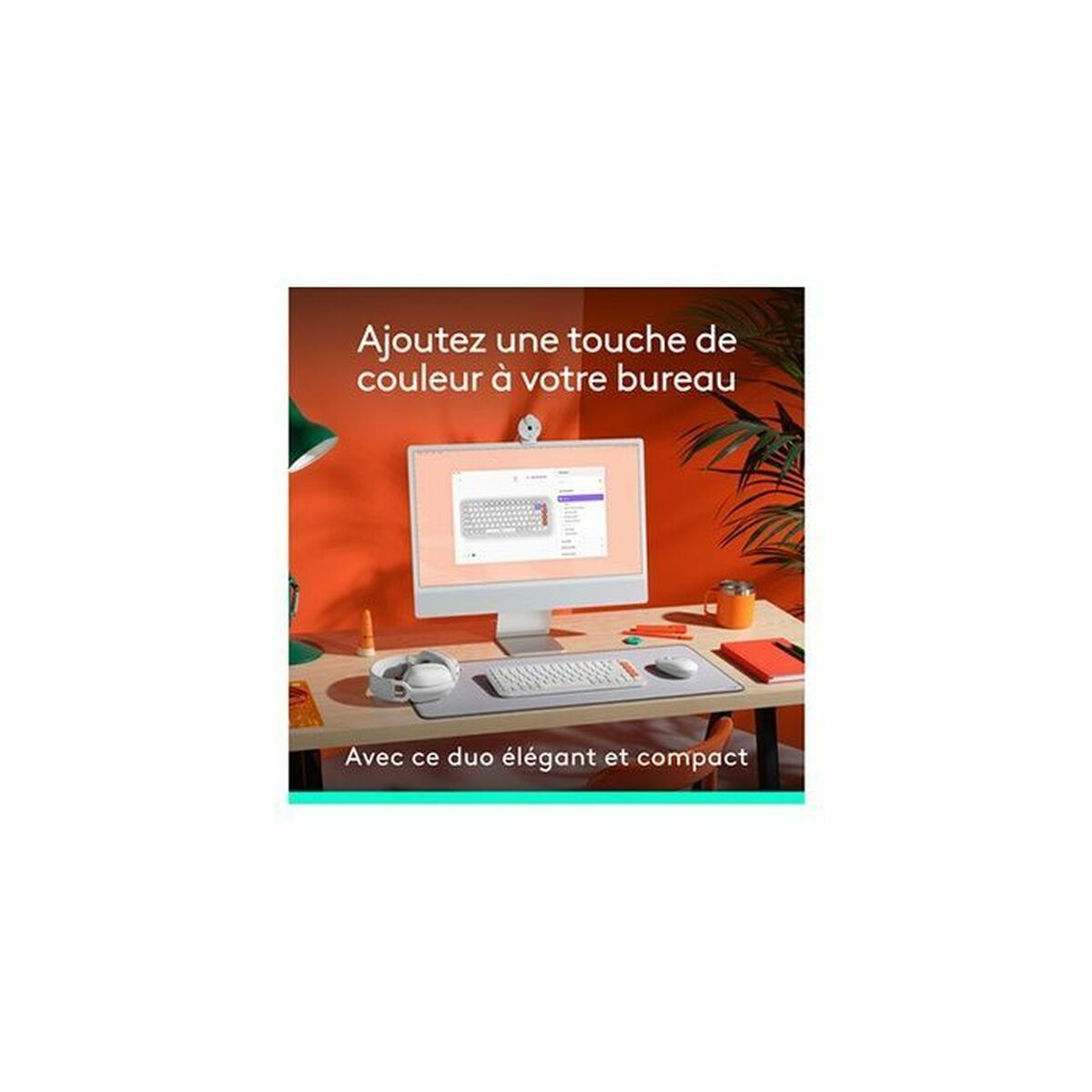 Afbeeldingen van Keyboard and Mouse Logitech 920-013110 White French Azerty French