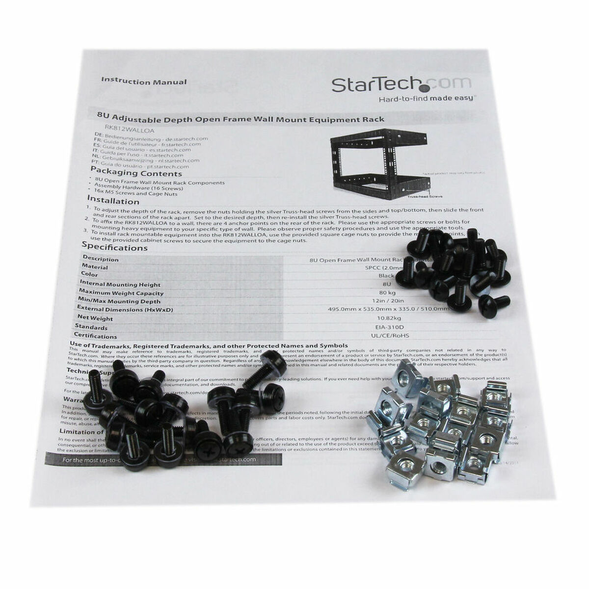 Afbeeldingen van Accessory Startech RK812WALLO