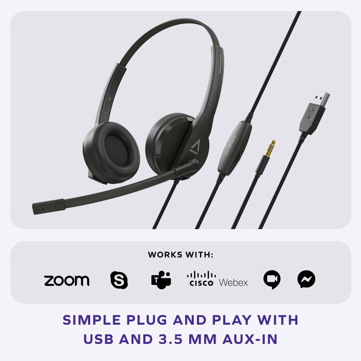 Kép Headphones Creative Technology 51EF1110AA000 Black