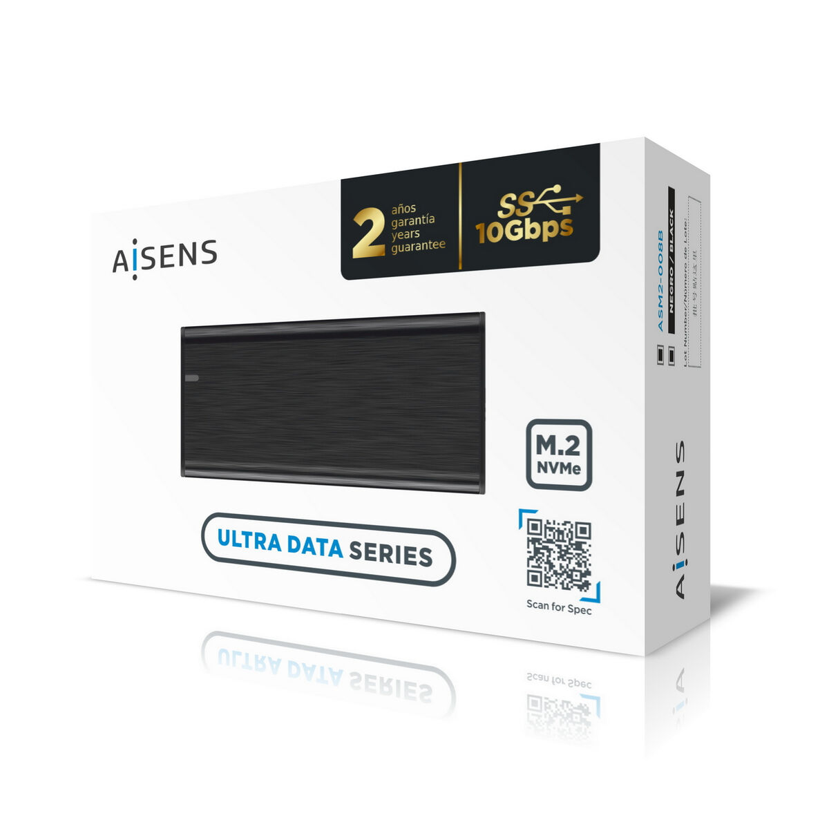 Behuizing voor Harde Schijf Aisens ASM2-008B Zwart