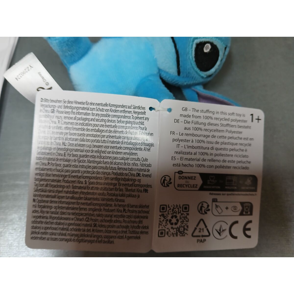 Fluffy toy Stitch Blue 10 cm