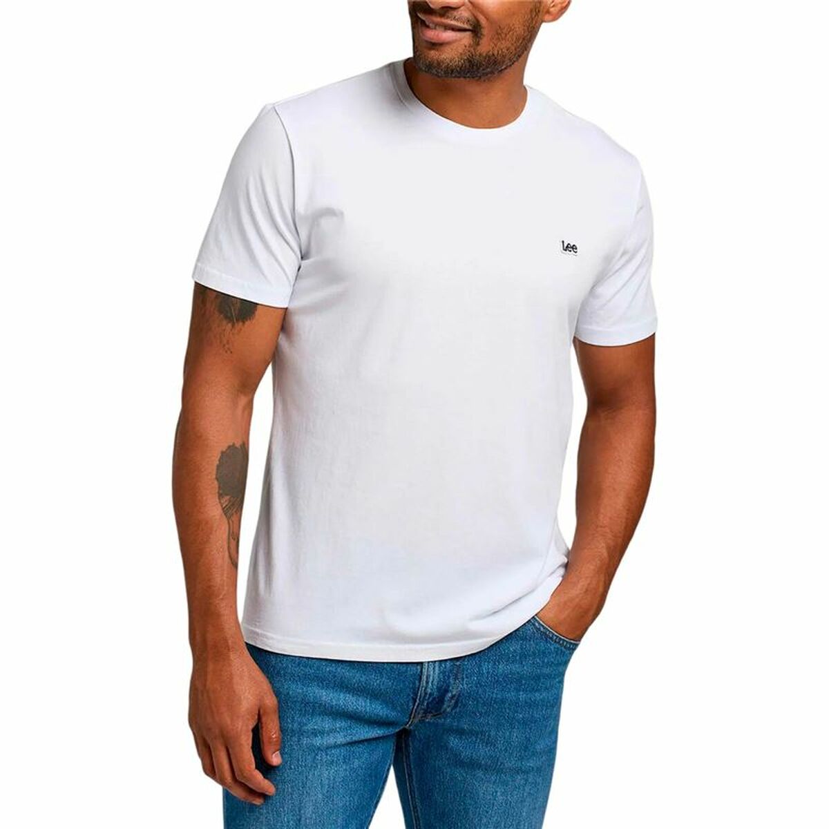T-shirt à manches courtes homme Lee Patch Logo Blanc