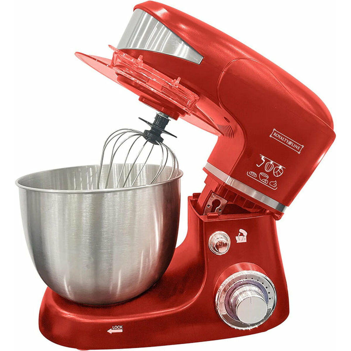 Royalty Line PKM-1600 Rød 1800W 5,5L Blender og Konditor Mixer