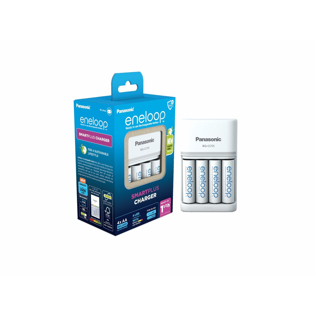 Afbeeldingen van Battery charger Panasonic K-KJ55MCD40E Batteries x 4