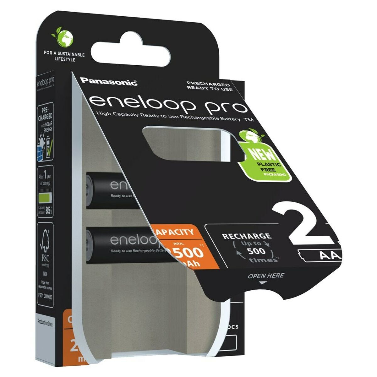 Rechargeable Batteries Panasonic BK-3HCDE/2CP 2500 mAh 1,2 V