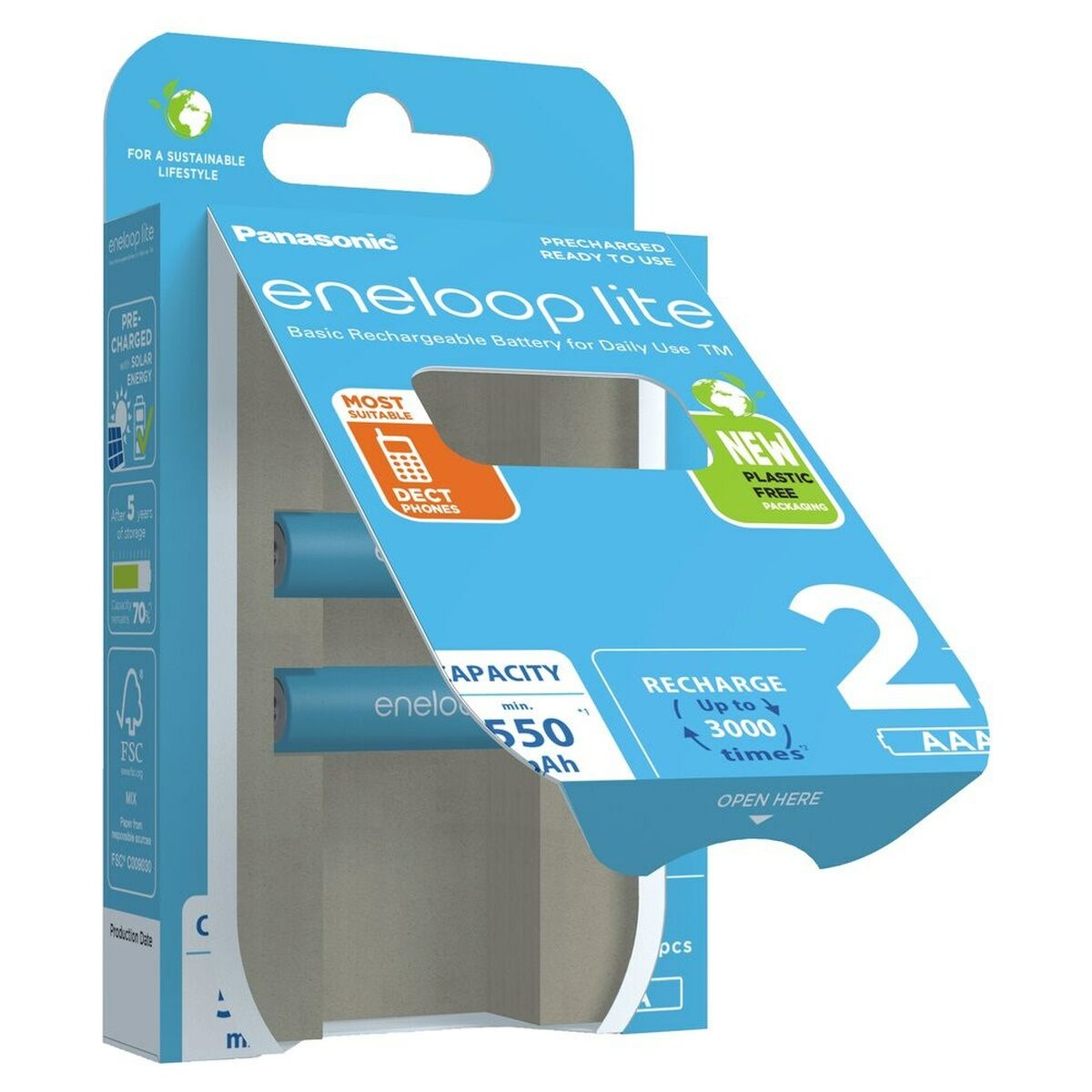 Rechargeable Batteries Panasonic BK-4LCCE/2CP (2 Units)
