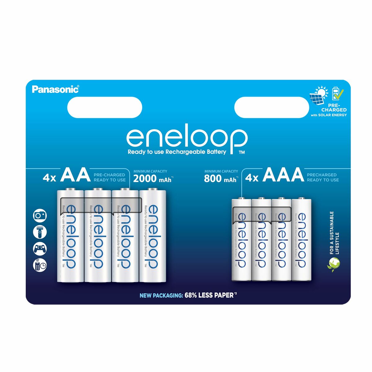 Image secondaire de Piles Rechargeables Panasonic BK-3MCDE+4MCDE/8CP