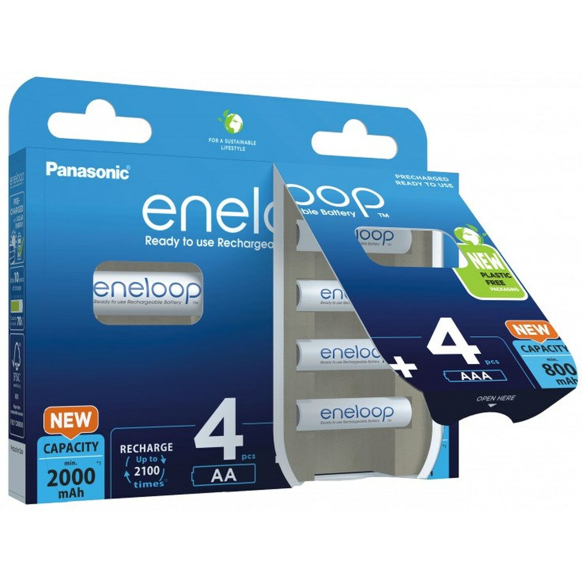Rechargeable Batteries Panasonic BK-3MCDE+4MCDE/8CP
