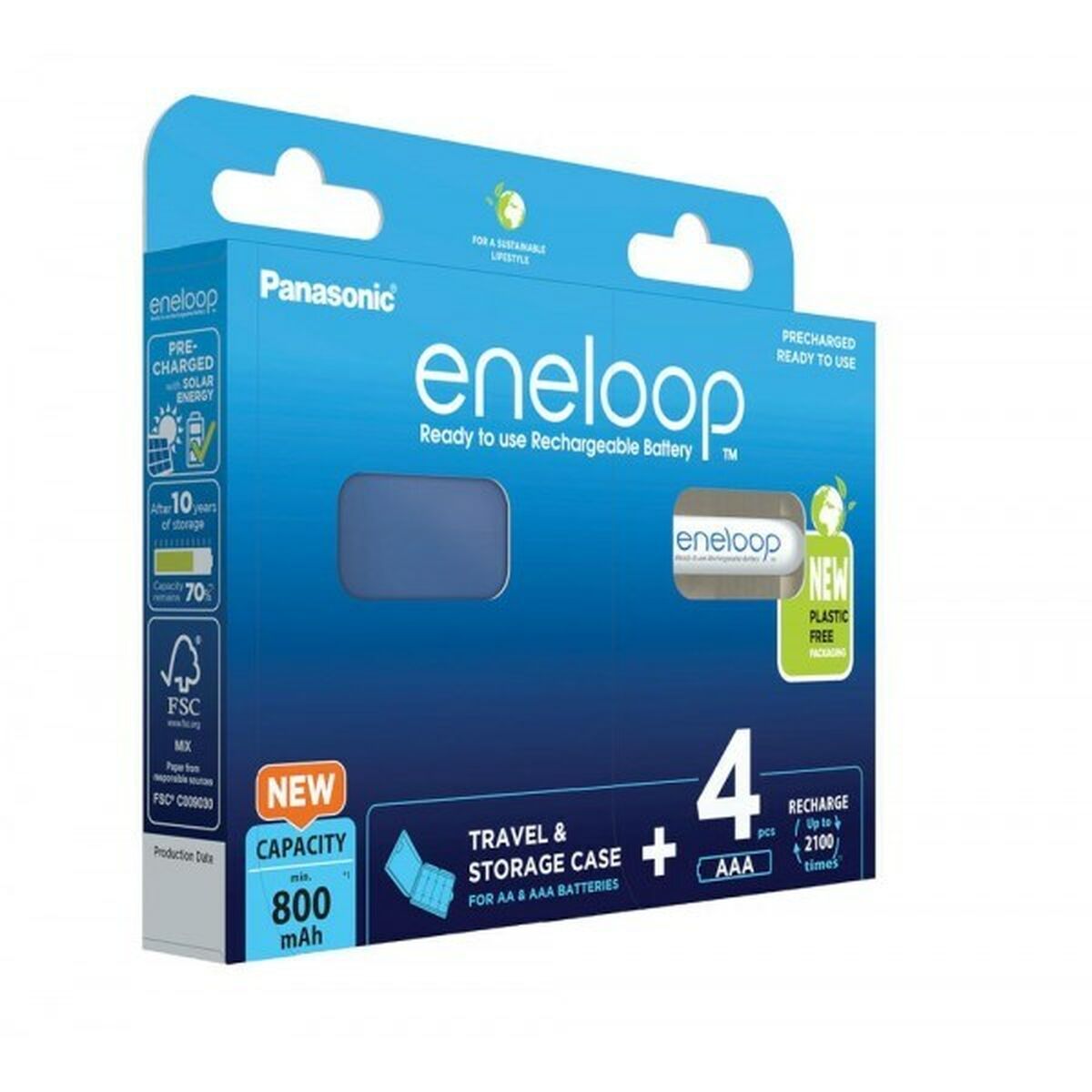 Piles Rechargeables Panasonic BK-4MCDE/4CP+CASE