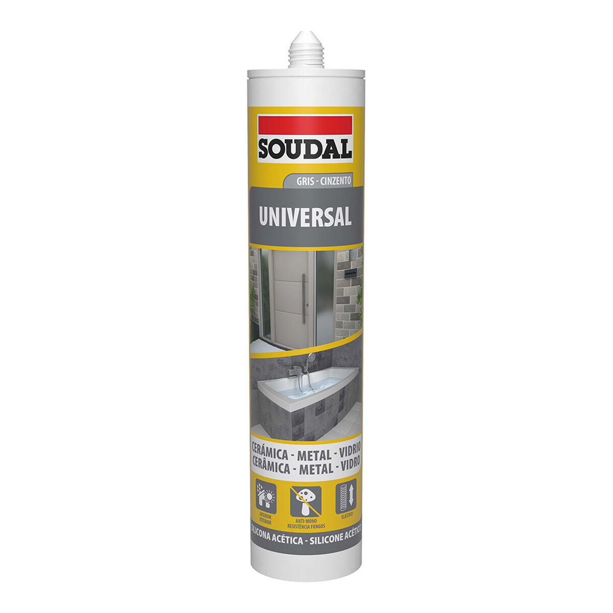 Silicone Soudal 115927 Universel Gris 280 ml
