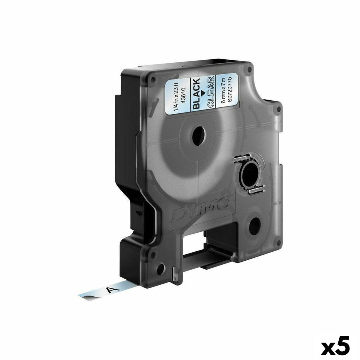 Ruban Laminé pour Etiqueteuses Dymo D1 43610 LabelManager™ Noir Transparent 6 mm (5 Unités)